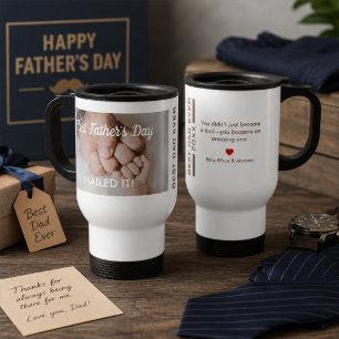 Erstes Vatertags-Geschenk mit individuellem Foto Reisebecher