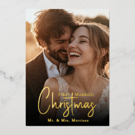 Erstes Verheiratetes Foto Folien Feiertagskarte