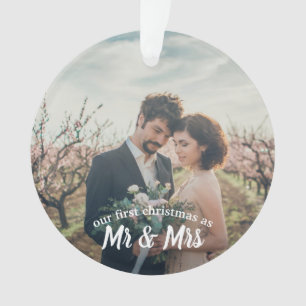 Erstes verheiratetes Weihnachten als Herr und Frau Ornament