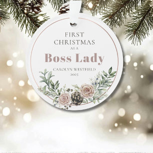 Erstes Weihnachten als Boss Lady Name Jahr Ornament