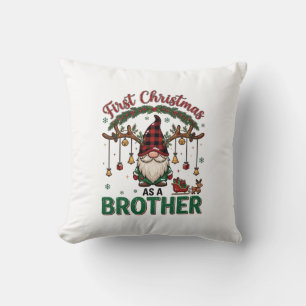 Erstes Weihnachten als Bruder Gnom Rentierschlitte Kissen
