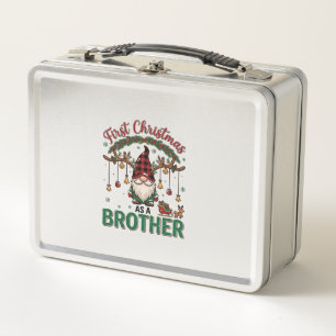 Erstes Weihnachten als Bruder Gnom Rentierschlitte Metall Brotdose