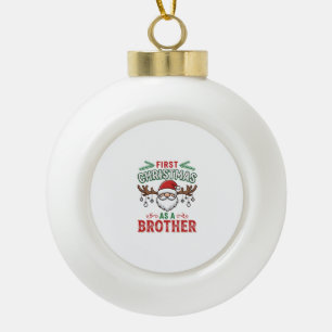 Erstes Weihnachten als Bruder Santa Gnome Keramik Kugel-Ornament