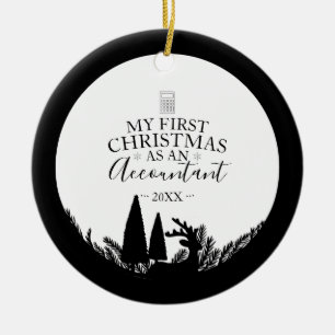 Erstes Weihnachten als Buchhalter Elegant Keramik Ornament