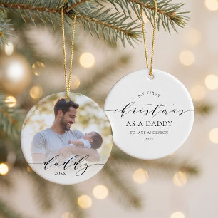 Erstes Weihnachten als Daddy Foto Weihnachten Keramik Ornament