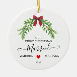 Erstes Weihnachten als Ehepaar Mistelzweig Urlaub Keramik Ornament