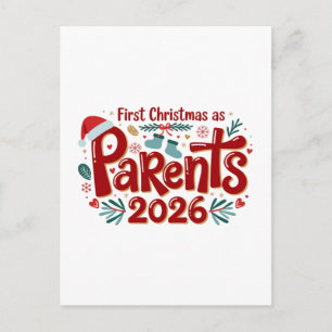 Erstes Weihnachten als Eltern Familie Feiertag Xma