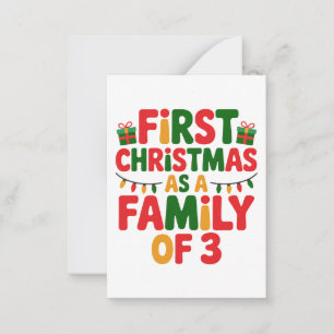 Erstes Weihnachten als Familie von 3 Lustige Übere Mitteilungskarte
