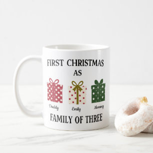 Erstes Weihnachten als Familie zu Dritt Geschenk Kaffeetasse