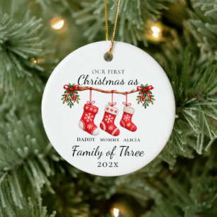 Erstes Weihnachten als Familie zu Dritt Neue Elter Keramik Ornament
