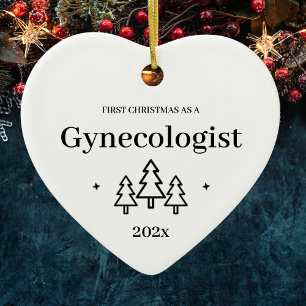 Erstes Weihnachten als Frauenarzt 2026 Keramik Ornament