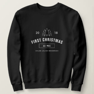 Erstes Weihnachten als Fräulein Schwarz-weißes Sweatshirt