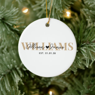 Erstes Weihnachten als Frischvermählte Benutzerd Keramik Ornament