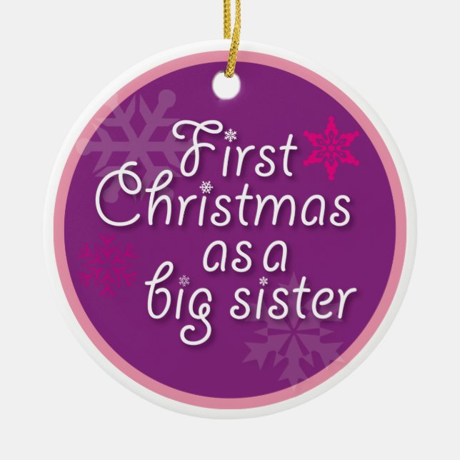 Erstes Weihnachten als große Schwester Keramikornament (Vorne)