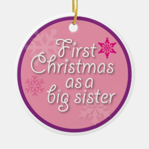 Erstes Weihnachten als große Schwester Keramikornament