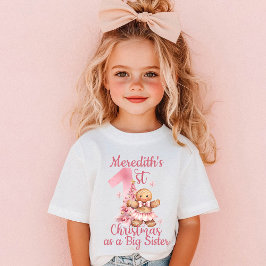 Erstes Weihnachten als große Schwester Name Lebkuc Kleinkind T-shirt