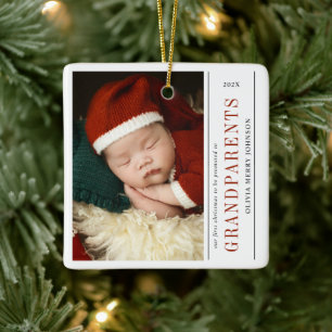Erstes Weihnachten als Großeltern 2 Fotos Keramikornament