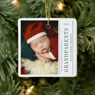 Erstes Weihnachten als Großeltern 2 Fotos  Keramikornament