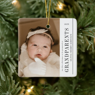 Erstes Weihnachten als Großeltern 2 Fotos Keramikornament