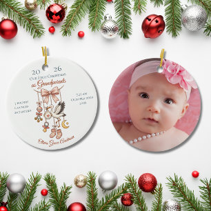 Erstes Weihnachten als Großeltern Baby-Statistiken Keramik Ornament