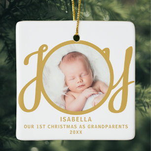 Erstes Weihnachten als Großeltern Foto-Andenken Keramikornament