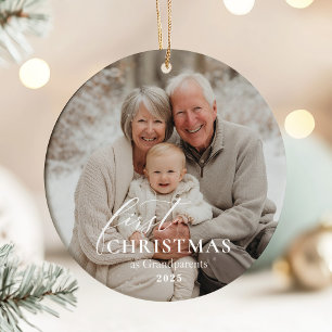 Erstes Weihnachten als Großeltern Foto  Keramik Ornament