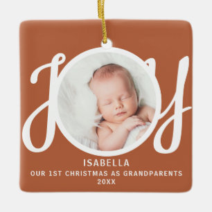 Erstes Weihnachten als Großeltern Foto Terrakotta Keramikornament