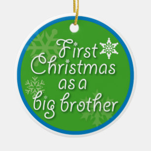 Erstes Weihnachten als großer Bruder Keramikornament
