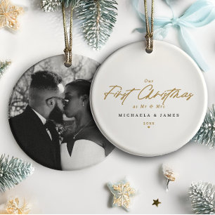 Erstes Weihnachten als Herr und Frau Frisch Vermäh Keramik Ornament