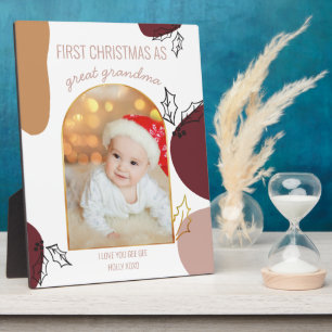 Erstes Weihnachten als Holly Shapes Gold Arch Fo Fotoplatte