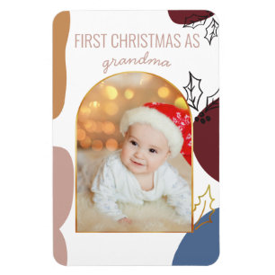Erstes Weihnachten als   Holly Shapes Gold Arch Fo Magnet