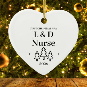 Erstes Weihnachten als L&D-Krankenschwester Keramik Ornament