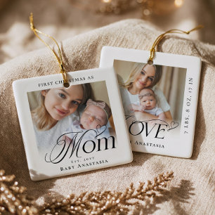 Erstes Weihnachten als Mama - individuelles Baby-F Keramikornament