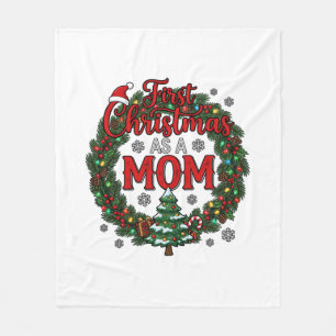 Erstes Weihnachten als Mama Kiefern-Kranz Baum Fleecedecke