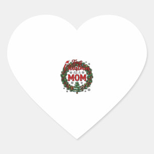 Erstes Weihnachten als Mama Kiefern Kranz Baum Herz-Aufkleber