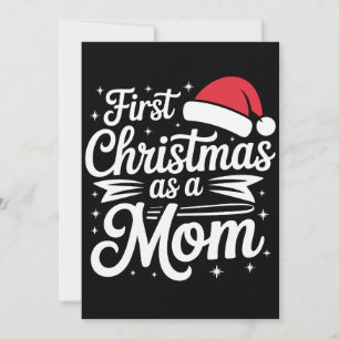 Erstes Weihnachten als Mama Santa Hut Schneeflocke Einladung