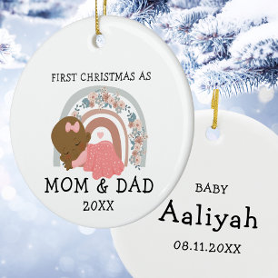 Erstes Weihnachten als Mama und Papa Neues Baby Mä Keramik Ornament