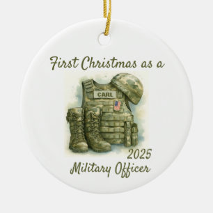 Erstes Weihnachten als Militär-Offizier Keramik Ornament