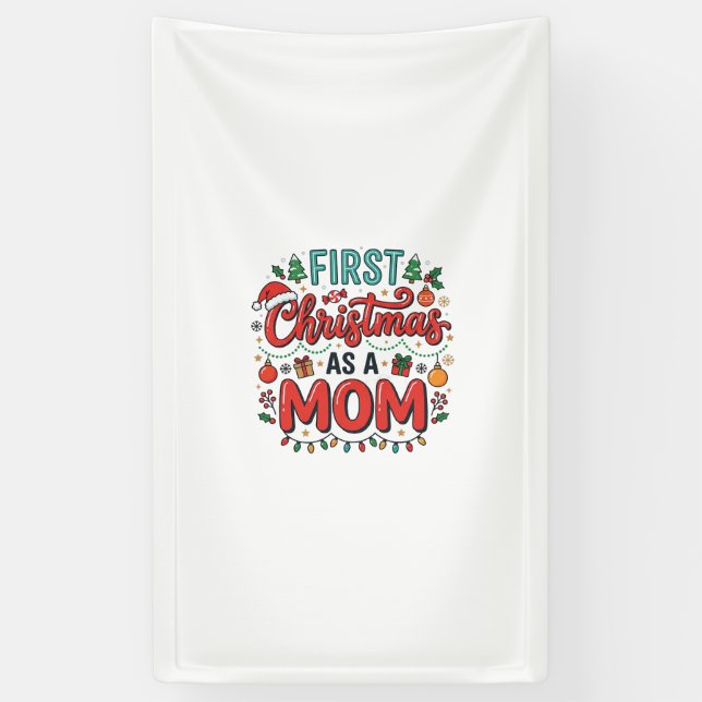 Erstes Weihnachten als Mutter Feiertagsdesign Banner (Vertikal)
