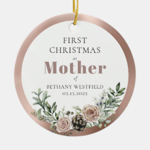 Erstes Weihnachten als Mutter Foto-Andenken Keramik Ornament