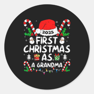 Erstes Weihnachten als Oma 2025 Familie passend Runder Aufkleber