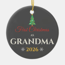 Erstes Weihnachten als Oma 2026 Keramik-Ornament