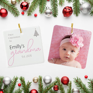 Erstes Weihnachten als Oma etabliertes Jahr Foto Keramikornament