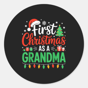 Erstes Weihnachten als Oma passend zur neuen Nana Runder Aufkleber