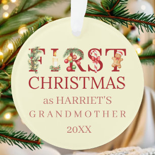 Erstes Weihnachten als Oma Rot Typography – Benutz Ornament