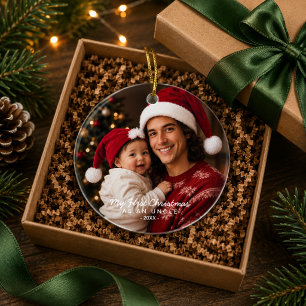 Erstes Weihnachten als Onkel Foto-Andenken Keramik Ornament