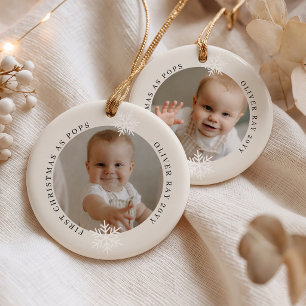 Erstes Weihnachten als Opa 2 Foto personalisiert Keramik Ornament