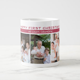 Erstes Weihnachten als Opa 5 Foto-Collage Jumbo-Tasse