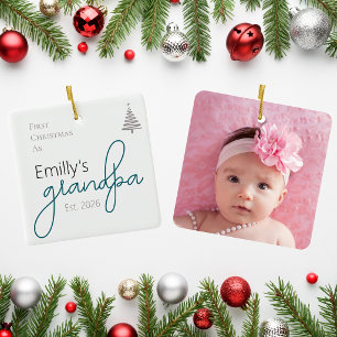 Erstes Weihnachten als Opa – Gründungsjahr Foto Keramikornament
