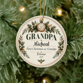 Erstes Weihnachten als Opa-Ornament Keramik Ornament